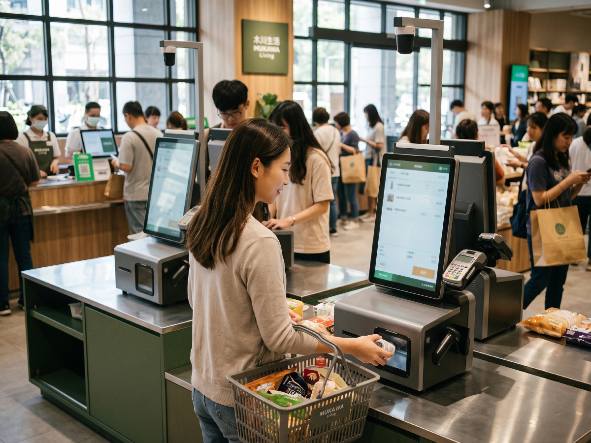 零售自助結帳機支援24小時無人營運降低人力成本